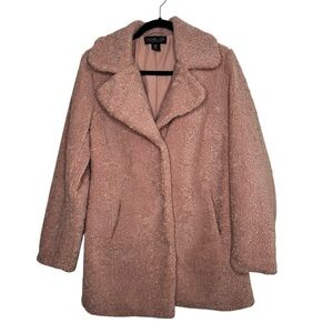 Rachel Zoe womens M light pink teddy midi coat jacket barbie y2k preppy coquette